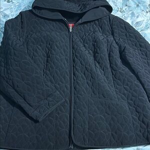 Black Quilted Hooded Jacket